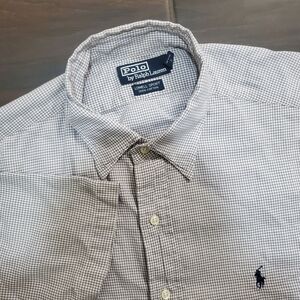 Polo Ralph Lauren Shirt Mens XL Purple White Gingham Check Lowell Sport Cotton